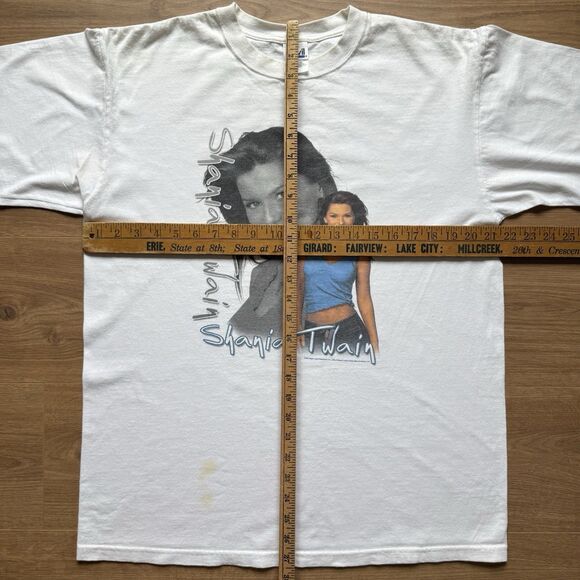 Vintage Shania Twain Up! 2003 Concert Tour T Shirt Size L White 2 Sided Y2K - Picture 8 of 9